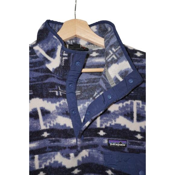 Patagonia Synchilla Snap-T Fleece Pullover Blue Aztec Print Size M - Picture 4 of 8